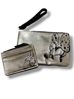 Danielle Nicole x Disney Minnie Mouse Metallic Wristlet Purse + Card Coin Wallet